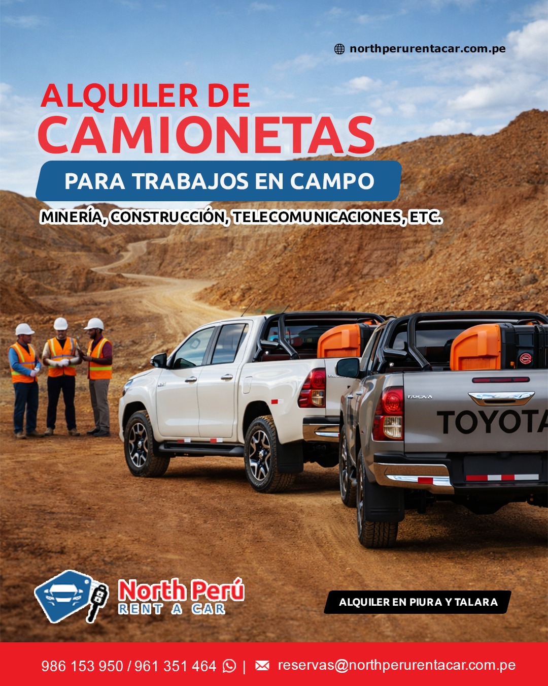 Alquiler camionetas turismo piura talara